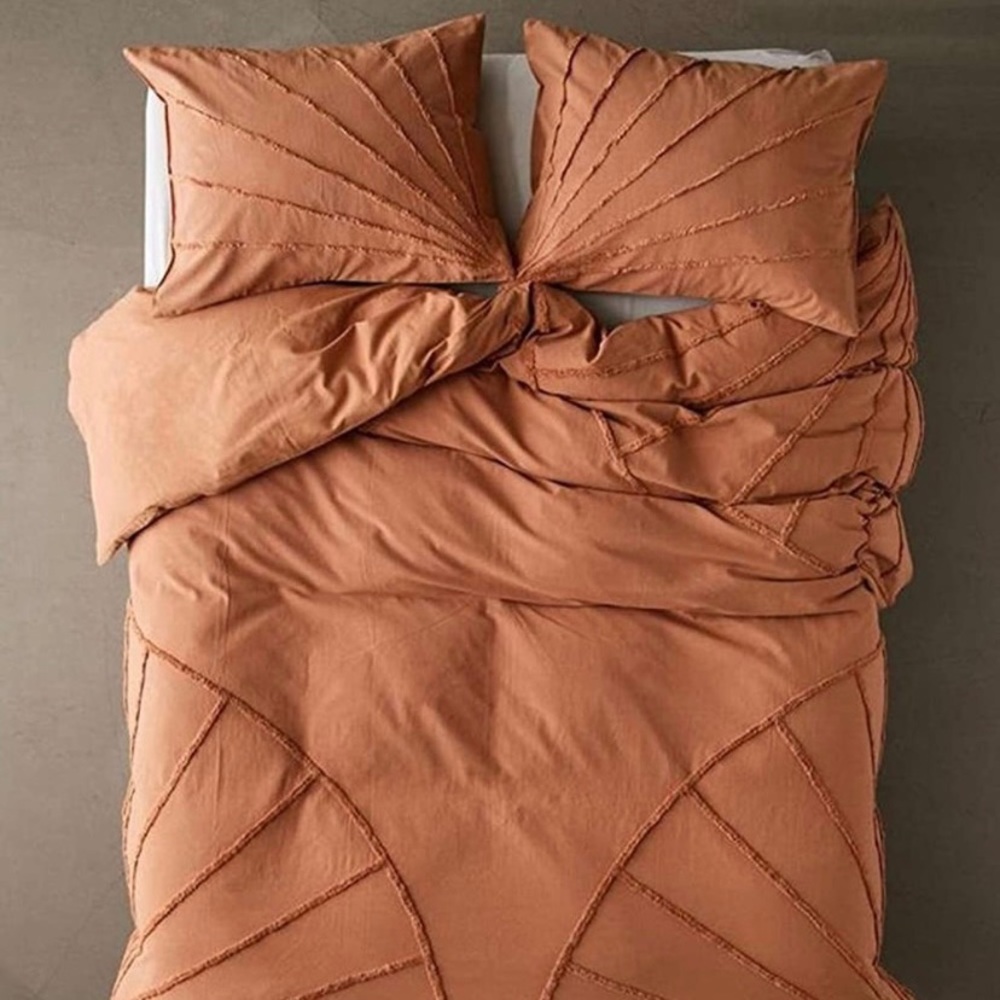 King Size Tufted Duvet Cover Ultra Soft 100% Organic Cotton. Cover + 2 shams